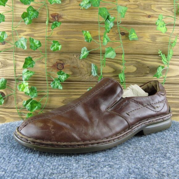Josef Seibel  Men Loafer Shoes‎ Brown Leather Slip On Size 44 Medium - Picture 1 of 9